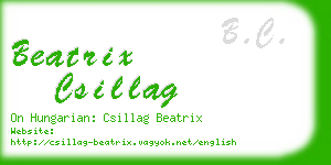 beatrix csillag business card